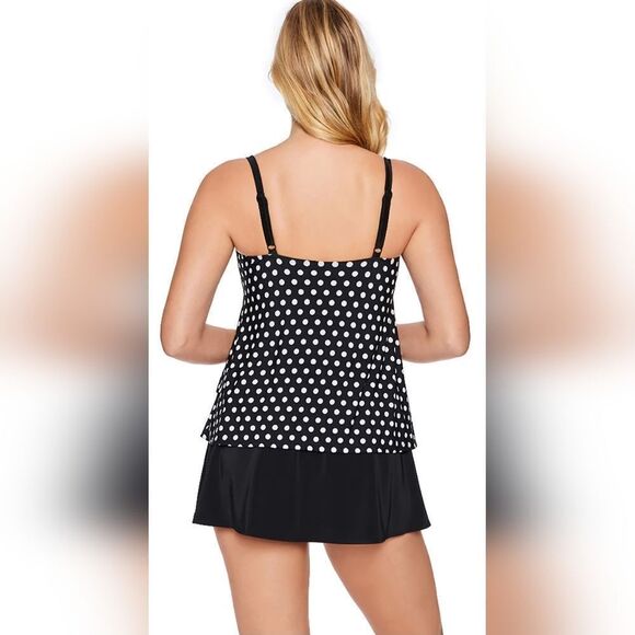 Longitude Many Moons Black & White Ruffle One-Piece Swimsuit (18) - Picture 2 of 7